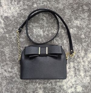 Betsey Johnson Black Crossbody Bag With Bow